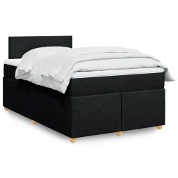 Pat box spring cu saltea, negru, 120x200 cm, textil GartenMobel Dekor