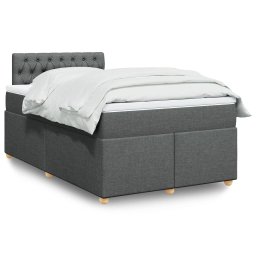 Pat box spring cu saltea, gri închis, 120x200 cm, textil GartenMobel Dekor