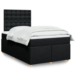 Pat box spring cu saltea, negru, 120x200 cm, textil GartenMobel Dekor