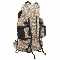 Rucsac de drumetie, camuflaj maro camel, 80 L, tesatura oxford GartenMobel Dekor