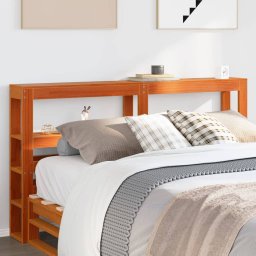 Tablie de pat cu rafturi, maro ceruit, 135 cm, lemn masiv pin GartenMobel Dekor