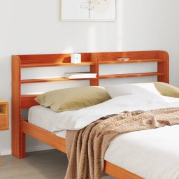 Tablie de pat cu rafturi, maro ceruit, 120 cm, lemn masiv pin GartenMobel Dekor