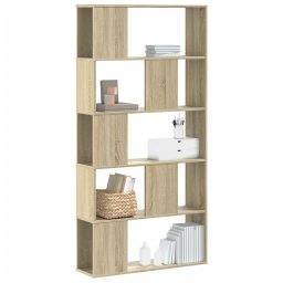 Biblioteca cu 5 niveluri stejar sonoma 80,5x23,5x162,5 cm lemn GartenMobel Dekor