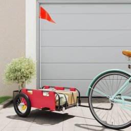 Remorca de bicicleta, rosu, textil oxford si fier GartenMobel Dekor