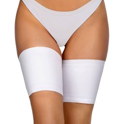 Jartiera cu Silicon Protectie Frecare Intre Picioare Satin Thigh Band Culoare Alb
