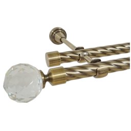 Galerie TWIST dubla KULA CRYSTAL fara inele 19/19 mm - aur antic