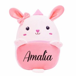 Ghiozdan Gradinita Fetite Personalizat din Plus Iepuras