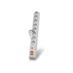 Prelungitor cu 8 prize Plastic, 230V, 1.5 metri, Gri