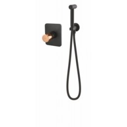 Set dus igienic incastrat Fdesign Ardesia, negru-roz auriu