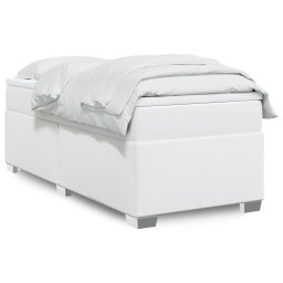 Pat box spring cu saltea, alb, 80x200 cm, piele ecologica GartenMobel Dekor