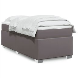 Pat box spring cu saltea, gri, 90x190 cm, piele ecologica GartenMobel Dekor