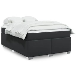 Pat box spring cu saltea, negru, 160x200 cm, piele ecologica GartenMobel Dekor