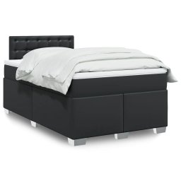Pat box spring cu saltea, negru, 120x190 cm, piele ecologica GartenMobel Dekor