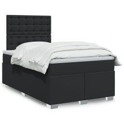 Pat box spring cu saltea, negru, 120x190 cm, piele ecologica GartenMobel Dekor