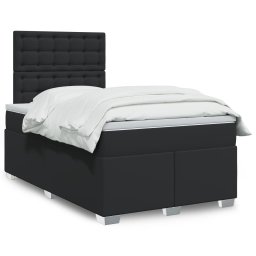 Pat continental cu saltea, negru, 120x200 cm, piele ecologica GartenMobel Dekor