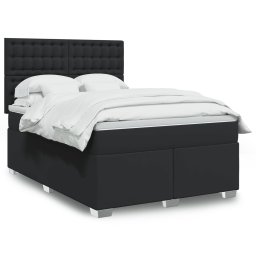 Pat box spring cu saltea, negru, 160x200 cm, piele ecologica GartenMobel Dekor
