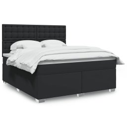Pat box spring cu saltea, negru, 180x200 cm, piele ecologica GartenMobel Dekor