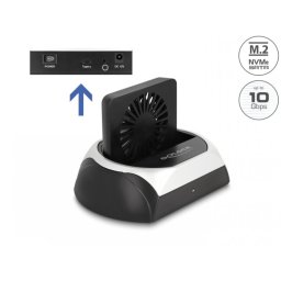 Docking station USB type C pentru HDD/SSD SATA 2.5"+3.5" sau M.2 NVMe PCIe + SATA cu ventilator, Delock 64280