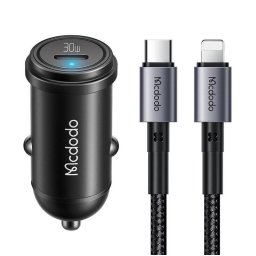 CC-7492 USB-C + USB-C to Lightning cable 30W Negru