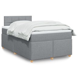 Pat continental cu saltea, gri deschis, 120x200 cm, textil GartenMobel Dekor