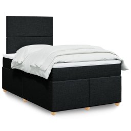 Pat box spring cu saltea, negru, 120x200 cm, textil GartenMobel Dekor