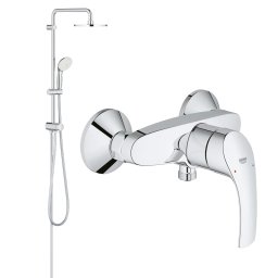 Pachet: Coloana dus Grohe New Tempesta 210,crom,montare pe perete, baterie cabina dus Eurosmart ( 26381001,33555003 )