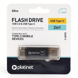 Memorie USB Platinet 3.0 SI Type C 64GB C-Depo Negru