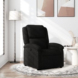 Fotoliu rabatabil, negru, material textil GartenMobel Dekor