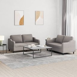 Set de canapea cu perne, 2 piese, gri taupe, material textil GartenMobel Dekor