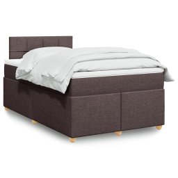 Pat box spring cu saltea, maro închis, 120x200 cm, textil GartenMobel Dekor