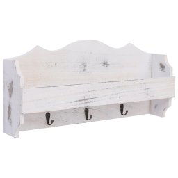 Cuier de perete, alb, 50 x 10 x 23 cm, lemn GartenMobel Dekor