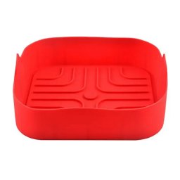 Forma din silicon pentru AirFryer Rosberg R51980SS, 20.5 x 20.5 x 5.5 cm, Rosu