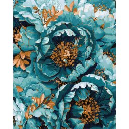 Set pictura pe numere, cu sasiu, Inflorire in armonie - vopsele metalizate, 40x50 cm