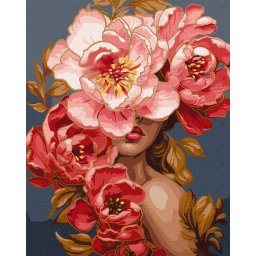 Set pictura pe numere, cu sasiu, Gratie infloritoare - vopsele metalizate, 40x50 cm