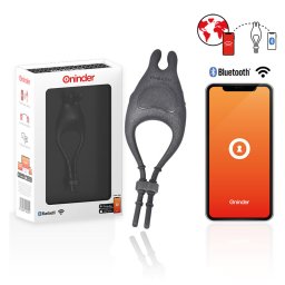 Oninder Pampa Panty Rechargeable Adjustable Vibrating Ring with Clitoris Stimulator 10 Speed Free App Black