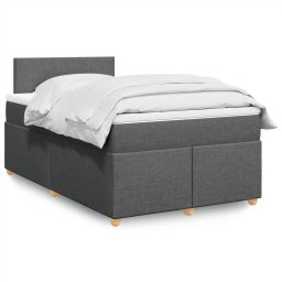 Pat box spring cu saltea, gri închis, 120x190 cm, textil GartenMobel Dekor