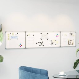 Tabla magnetica pliabila, alb, 200x40x1,7 cm, aluminiu GartenMobel Dekor