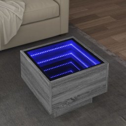 Masa laterala cu LED, sonoma gri, 40x40x30 cm, lemn prelucrat GartenMobel Dekor