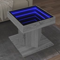 Masuta de cafea cu LED sonoma gri 50x50x45cm lemn prelucrat GartenMobel Dekor