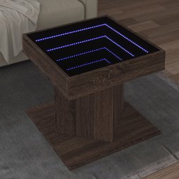 Masuta de cafea cu LED stejar maro 50x50x45 cm lemn prelucrat GartenMobel Dekor