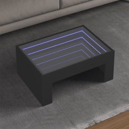 Masuta de cafea cu LED infinity, negru, 70x50x30 cm GartenMobel Dekor