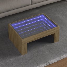 Masuta de cafea cu LED infinity, stejar sonoma, 70x50x30 cm GartenMobel Dekor