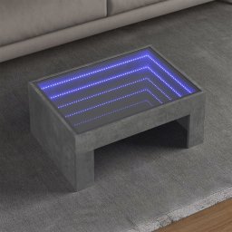 Masuta de cafea cu LED infinity, gri beton, 70x50x30 cm GartenMobel Dekor