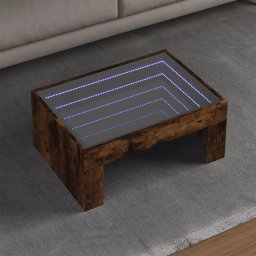 Masuta de cafea cu LED infinity, stejar fumuriu, 70x50x30 cm GartenMobel Dekor