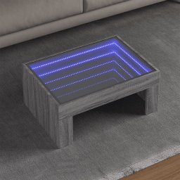 Masuta de cafea cu LED infinity, gri sonoma, 70x50x30 cm GartenMobel Dekor