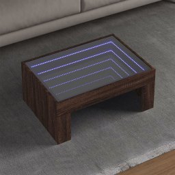 Masuta de cafea cu LED infinity, stejar maro, 70x50x30 cm GartenMobel Dekor