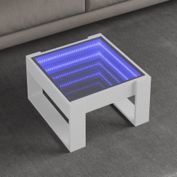 Masuta de cafea cu LED infinity, alb, 50x53x30 cm GartenMobel Dekor