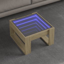 Masuta de cafea cu LED infinity, stejar sonoma, 50x53x30 cm GartenMobel Dekor
