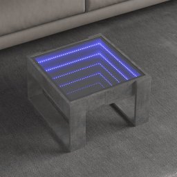 Masuta de cafea cu LED infinity, gri beton, 50x53x30 cm GartenMobel Dekor