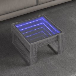Masuta de cafea cu LED infinity, gri sonoma, 50x53x30 cm GartenMobel Dekor